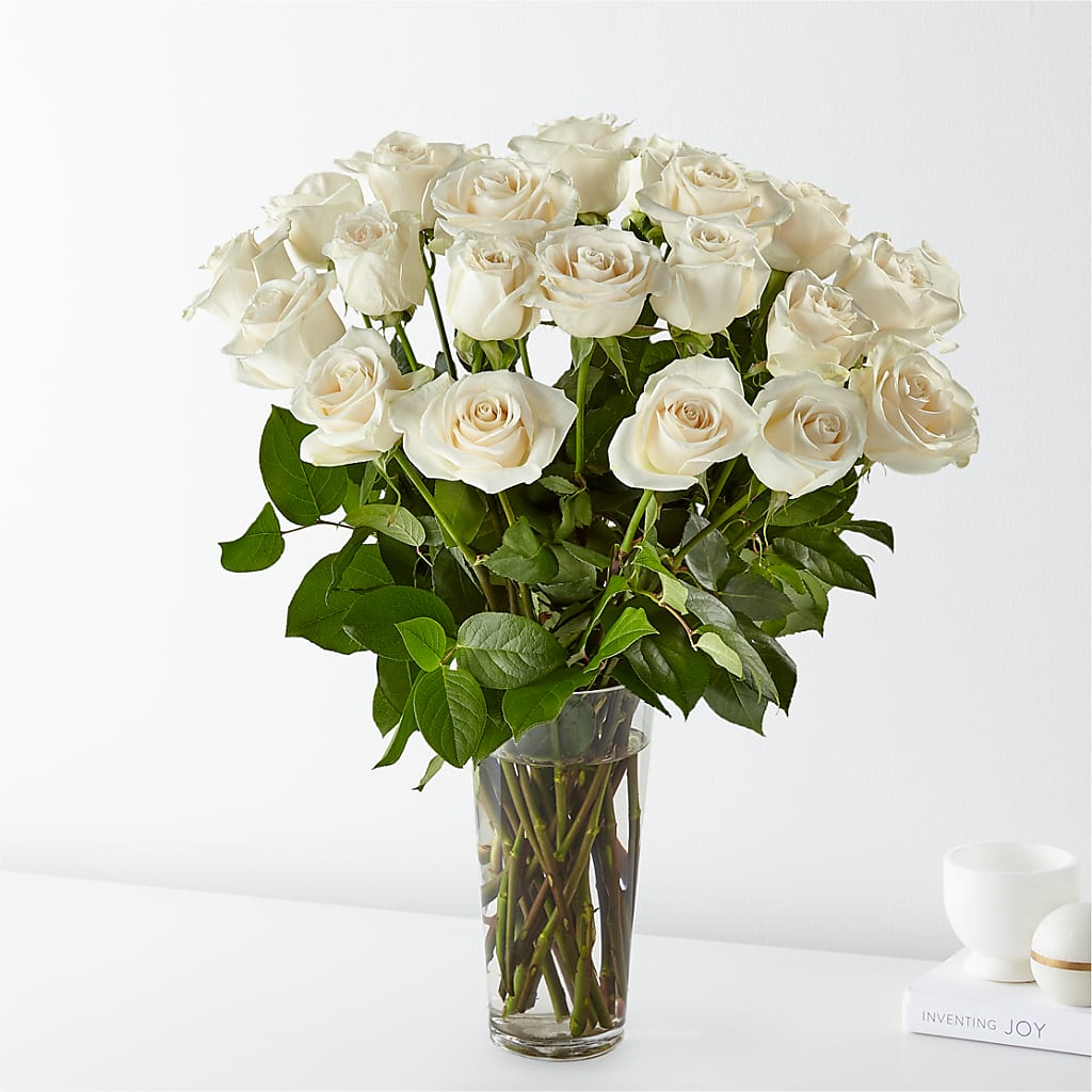 Long Stem White Rose Bouquet – Fleuriste Ampleman Florist Enr, Chateauguay PQ