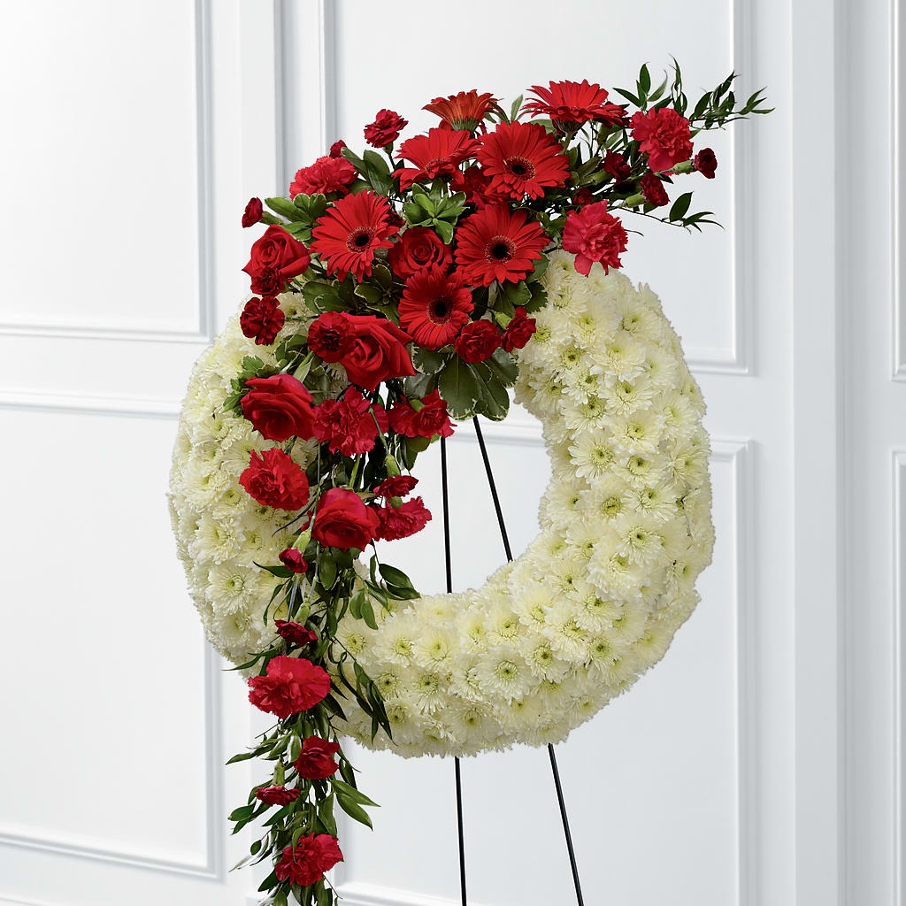 Graceful Tribute Wreath – Fleuriste Ampleman Florist Enr, Chateauguay PQ