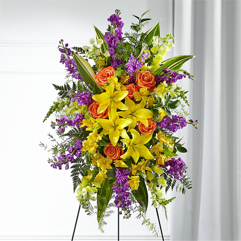 Thoughtful Prayers Standing Spray – Fleuriste Ampleman Florist Enr, Chateauguay PQ