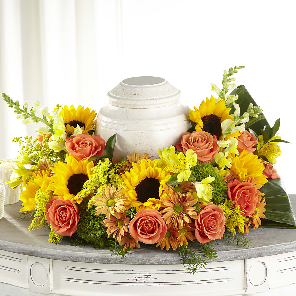 Faithful Sunflower Cremation Adornment – Fleuriste Ampleman Florist Enr, Chateauguay PQ
