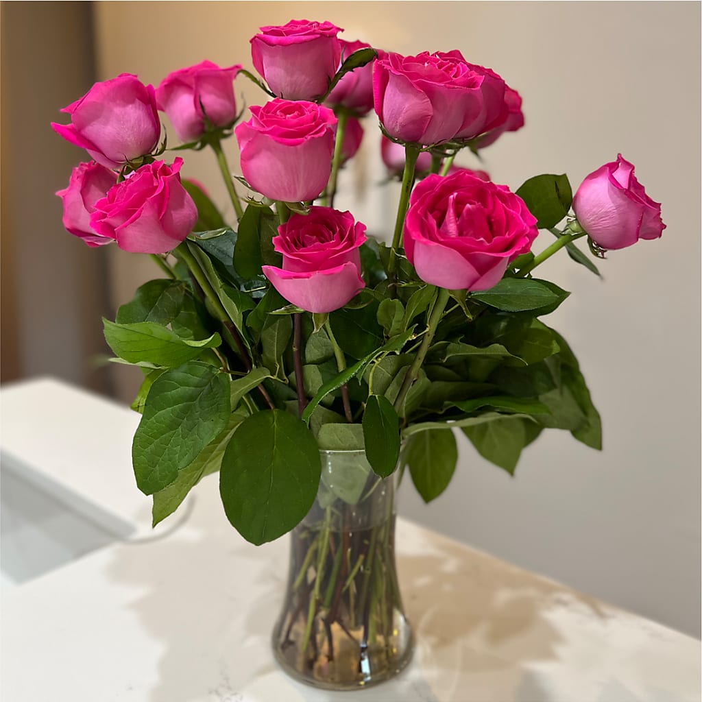 Long Stem Pink Rose Bouquet –  Fleuriste Ampleman Florist Enr, Chateauguay PQ