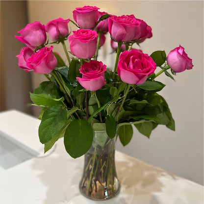 Long Stem Pink Rose Bouquet –  Fleuriste Ampleman Florist Enr, Chateauguay PQ